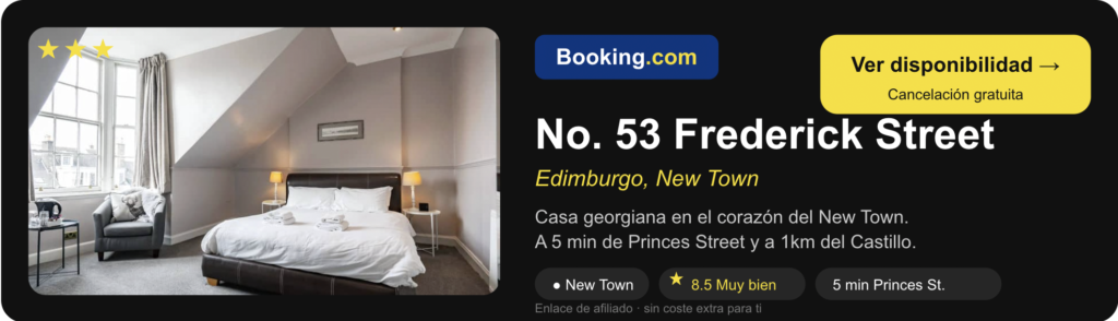 Banner HORIZONTAL optimizado para móviles con enlace de afiliado a Booking para buscar y reservar alojamientos y hoteles.