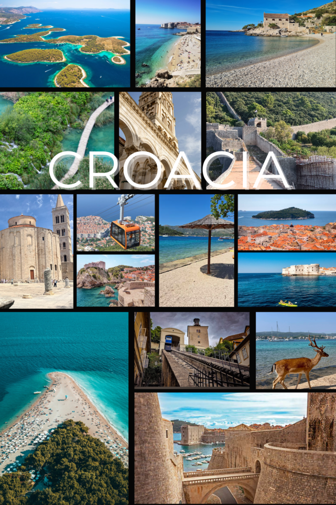 Collage de fotos vertical recuerdos de viaje sencillo negro