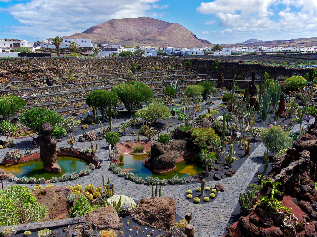 Visitando el Jardín de Cactus con niños en Lanzarote.