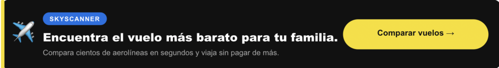 Banner informativo sobre skyscanner