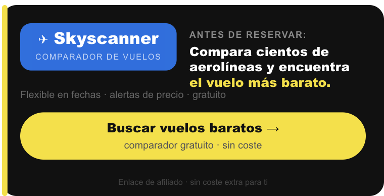 Banner de skyscanner para viajar en familia
